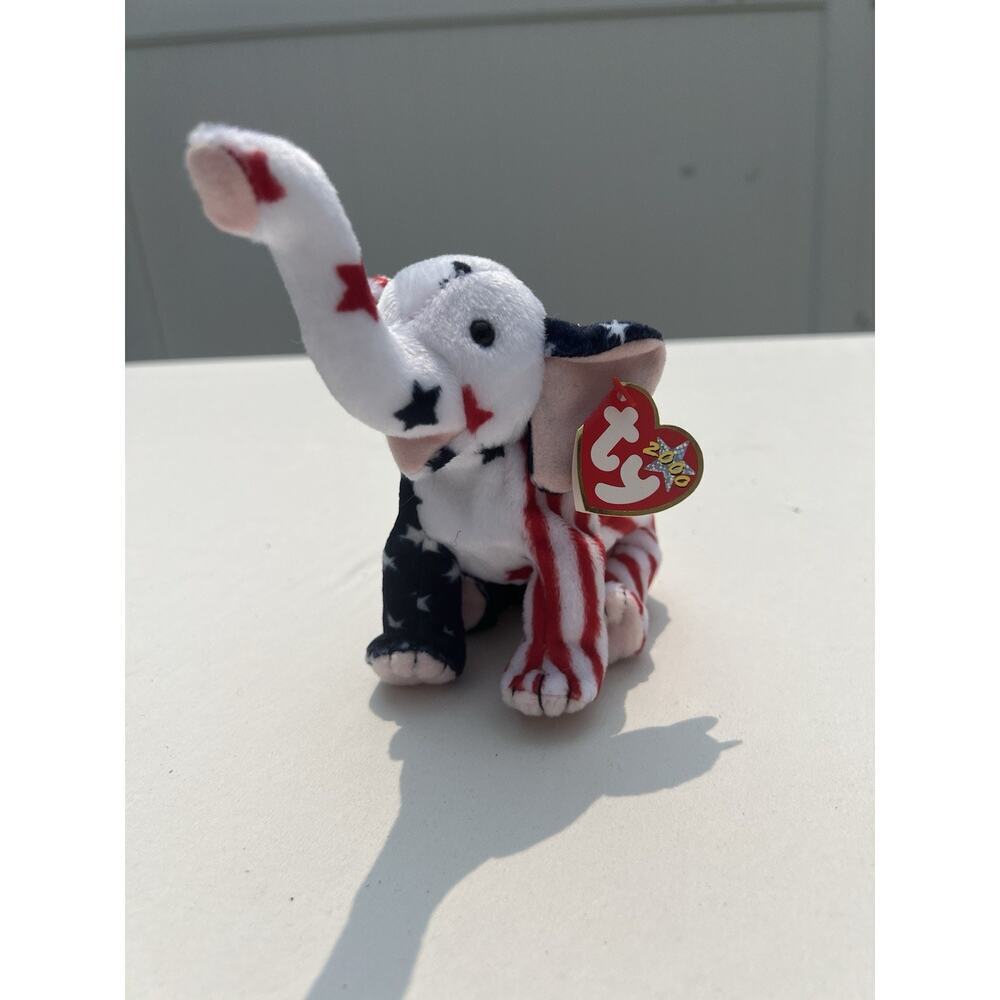Ty Righty 2000 Political Elephant Stars Stripes 6 Beanie Baby MWMT
